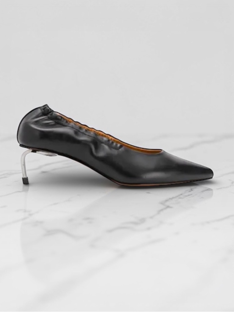 Nwob Robert Clergerie Amant Leather Metal Heel Pumps 37.5